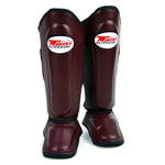 Twins Maroon  Double Padded Shin Guards  - NEW