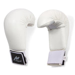 Deluxe Competition Karate Mitts White Vinyl