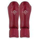 Playwell "Maroon Series" Leather Muay Thai Shin Instep Guards