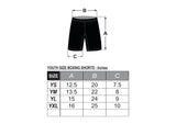 Childrens Competition Boxing Shorts-Black/White