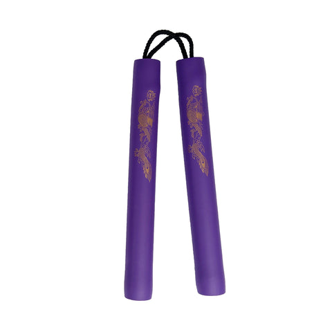 Nunchaku Foam Purple With Cord - 12" (Beginners/Children/Ladies)
