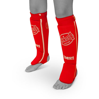 Sandee Competition Muay Thai Cotton Shin Pads-Red