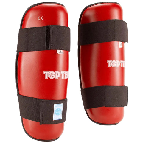 Top Ten Wako Approved Kickboxing Shin Guards-Red