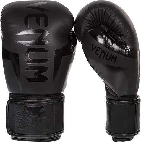 Venum Elite Boxing Gloves-Black/Black