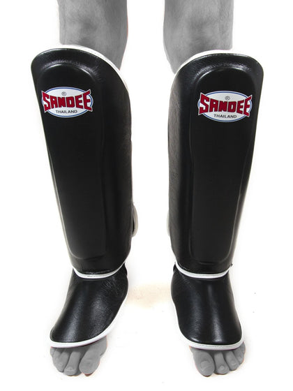 Sandee Authentic Leather Shin Guards - Black