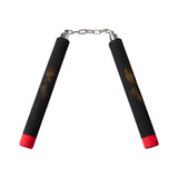 Foam Nunchaku With Metal Ball Bearings  (All Black With Red Tips)