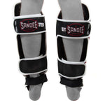 Sandee Cool Tec Leather Shin Guards-Black