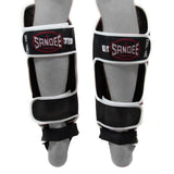 Sandee Cool Tec Leather Shin Guards-Black