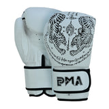 Playwell Matte White "Twin Tiger" Boxing Gloves