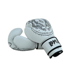 Playwell Matte White "Twin Tiger" Boxing Gloves