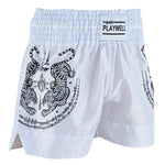 Twin Tiger Satin Muay Thai Competition Fight Shorts-White