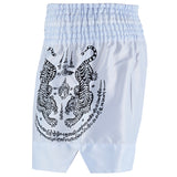 Twin Tiger Satin Muay Thai Competition Fight Shorts-White