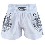 Twin Tiger Satin Muay Thai Competition Fight Shorts-White