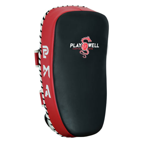 Deluxe Curved Thai Arm Pad W/ Shock Pads Black/Red: SINGLE