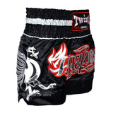 Twins TWS-153 Muay Thai Shorts - Black/Silver