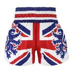 TUFF Traditional King Of Beasts UK Flag Muay Thai Shorts - White