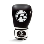 Ringside Boxing Leather Club Gloves Black-16oz