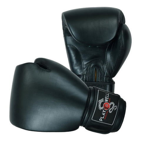 Elite Leather Heavy Sparring Black Boxing Gloves