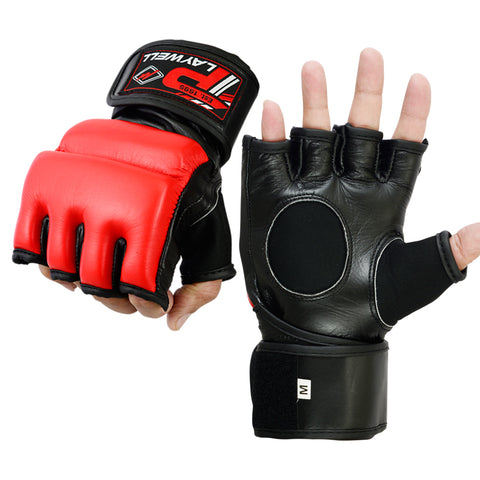 Hybrid MMA Leather Combat Grappling Gloves