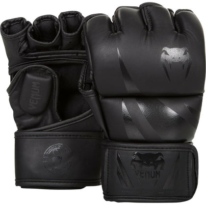 Venum MMA Challenger 4oz Fight Gloves - Matte Black/Black